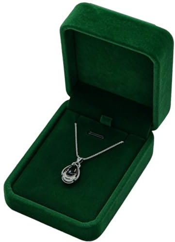 Schmuck Geschenkbox 7 x 10 x 4 cm, Samt Schmuckschachtel, Schmuckkasten Klein, Jewelry Box Königsgrün, Halskette Anhänger Armband Display für Hochzeit Geburtstag Valentinstag (Königsgrün)