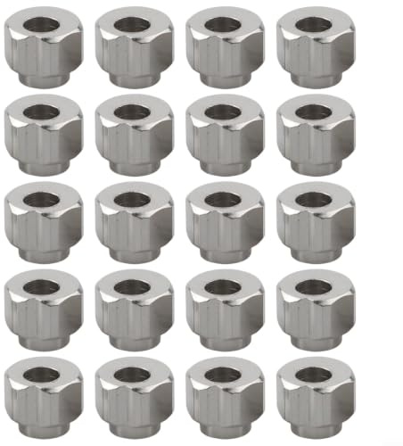 Set di 20 dadi eccentrici da 5 mm per stampante 3D per Ender 3, robusto dado a camme in acciaio nichelato, come ricambio per Prusa per i3 e progetti fai da te, argento