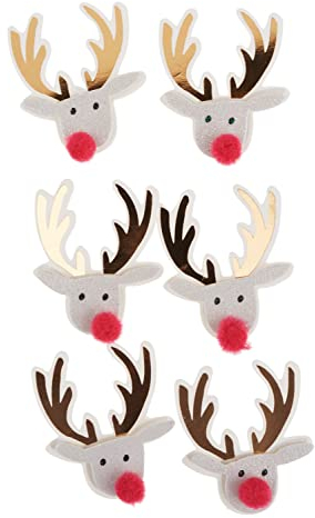 Rico Design Paper Poetry 3D Glitzer-Aufkleber Jolly Christmas Rentiere