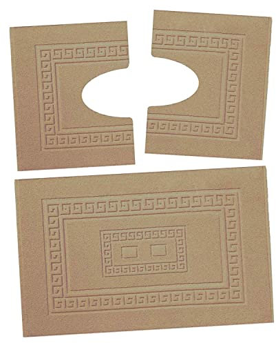 HomeLife - Set Tappeti Bagno 3 Pezzi Made in Italy, con: 1 Tappeto Bagno Assorbente (60X90) e 2 Tappetini Bagno (45X60). Tappeti Cotone Lavabili Lavatrice senza Antiscivolo, Tappeto Bagno Beige
