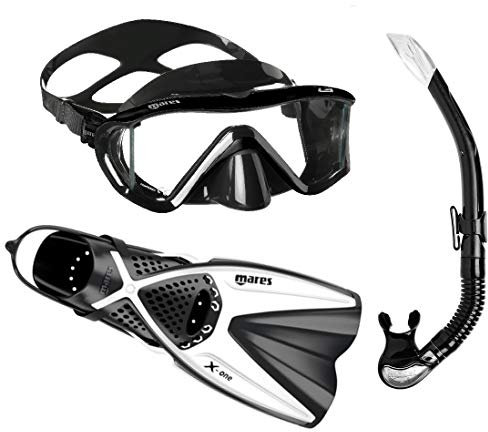 Mares i3 + X-One + Bay Schnorchelset (schwarz-weiß, M/L (39-43))