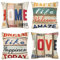 Kissenbezüge 45x45cm 4er Set Love Home Dekorativ Kissenbezug Retro Braun Holz Kopfkissenbezüge Baumwolle Leinen Kissen Fall für Sofa Couch Wohnzimmer Schlafzimmer Bar Café Outdoor Kissenhülle
