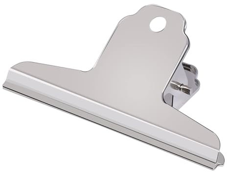 GUOKOFF 12 Pack Large Bulldog Clips, 4 Inch / 100mm Metal Binder Clips, Large Hinge Clip, Silver Stainless Steel Paper Binder Clip for Office School