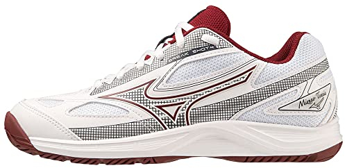 Mizuno Unisex Break Shot 4 AC Tennisschuh, White/Cabernet/Papyrus, 38 EU