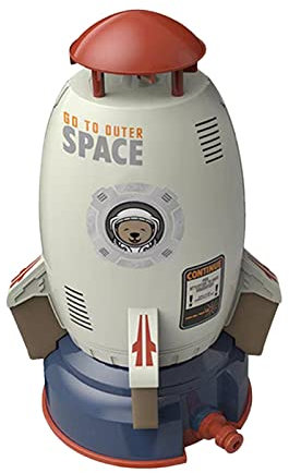 perfk Rocket Sprinkler Toy Sprayer Toys 360° Rotating Water Pressure Lift Toy Outdoor Toys for Beach Yard Party Favors Age 3 4 5 6 7 8 Year Old, white