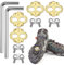 Therwen 4 Pcs Bike Cleats Bicycle Cleats Cycling Cleats with 2 Hexagonal Wrenches for MTB Shoes Compatible with Eggbeater Candy Mallet Smarty Pedals