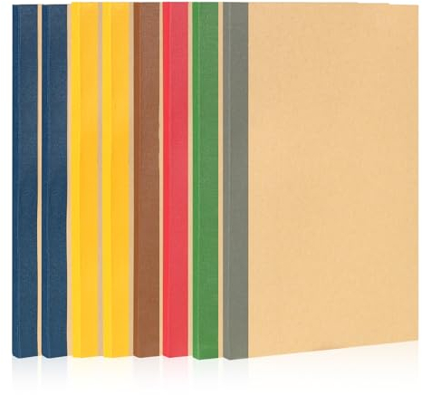 HOMEMARS Notitzbuch, Notizbücher, Notebook, Kraft, Notizblock, Notizbuch Klein, A6, Notizblock Klein, Journal, 80 GSM, 8 Pack, 80 Seiten