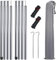 wiipara Zeltstange 2er Set, Tarpstangen Teleskopstange für Zelte Tarp, Aluminium Verstellbares Teleskop 80-200 cm, Leichte Sonnensegel Stange Camping Zeltstangen mit Aufbewahrungstasche (Silber)