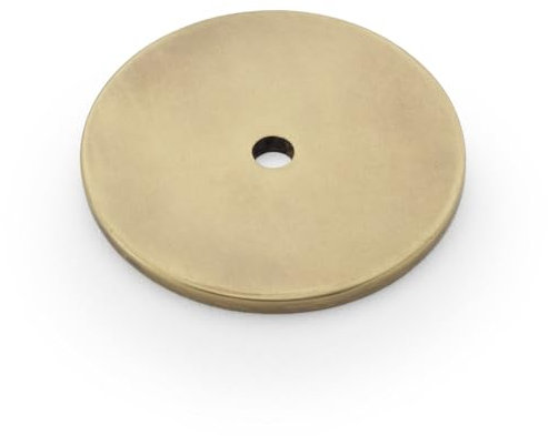 Round Kitchen Door Knob Backplate - Antique Brass 40mm Diameter Circular Plate
