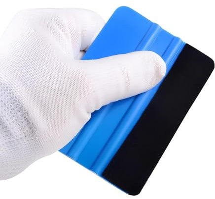 Blue Felt Edge Squeegee Applicator for Car Vinyl Wrap Stickers Window Tint Wrapping Film Smooth Bubble Free Application Plastic Tool Auto Detailing Home Use Signage Installation