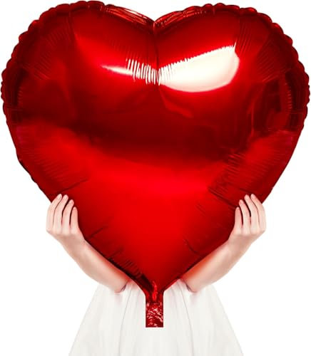 Folienballon Herz 4 Stück 32 Zoll Herzluftballons Rot Helium Heart Balloons Helium Herzluftballons Hochzeit Valentinstag Luftballons Deko Set Romantische Verlobung Deko