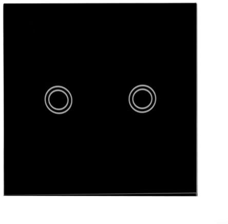 AC 110-240V Double Dimmer Switch 2-Gang 1-Way Touch Light Switch,For LED Lamp/Incandescent Bulb,No Neutral Wire Required,Tempered Glass Panel With LED Backlight(gold)