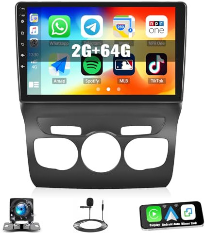 2G+64G CAMECHO Carplay Autoradio Android mit Navi für Citroën C4L C4 DS4 2013-2017, 10.1 Zoll Touchscreen mit GPS Navi WiFi Bluetooth FM/RDS Radio EQ Rückfahrkamera&MIC
