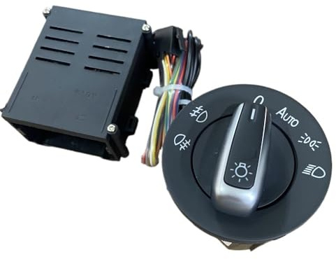 Interruttore Luci Faro Compatibile con per Polo 6R per Golf MK6 Interruttore Fari Automatici E Modulo Esterno Interruttore Fari Auto Interruttore Luce 5ND941431B(Set)