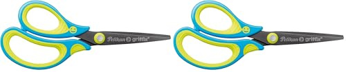 Pelikan 810265 Ciseaux Griffix pour Gauchers, Neon Fresh Blue (Lot de 2)