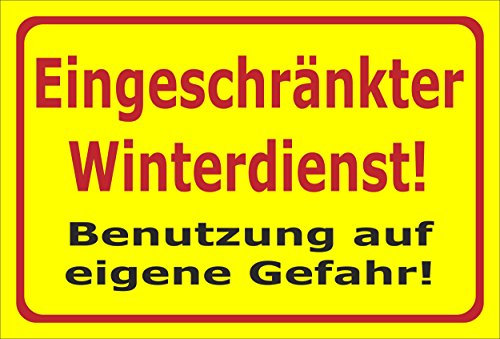 Melis-Folienwerkstatt Schild Eingeschränkter Winterdienst - 15x10cm - 3mm Aluverbund – 20 VAR S00018-014-C