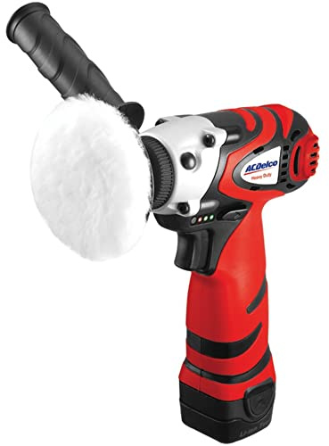 ACDelco ARS1212 G12 Lithium-Ion 12V (10.8V) Cordless Polisher & Sander Power Tool Kit | Car Polisher, Buffer Machine, Car Detailing Kit with x2 Batteries, x1 Charger & Accessories