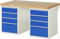 Rau 03 7510A3-159B4S.11 Werkbank Serie 7000-Baukasten-Bauweise, Lichtgrau/Enzianblau
