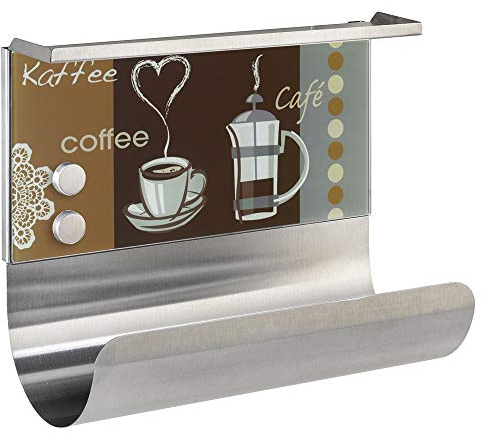 WENKO Magnetischer Rollenhalter Kaffee-Geschmack, Brett, Regal, 3in1