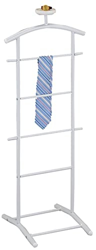 IDIMEX Herrendiener Stummer Diener ATRIX,Kleiderbutler Damendiener Kleiderstange Kleiderbügel Hosenbügel aus Metall in weiß