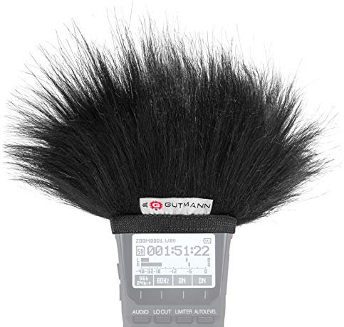 Gutmann Fur Microphone Windshield Windscreen for Zoom H6 Premium Edition Black with inner lining