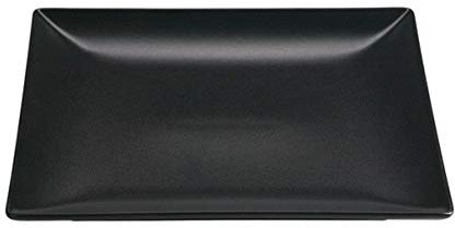 Visiodirect Lot de 6 Assiettes carrées en grès Noir - 18 x 18 cm