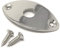 Nickel Oval Jack Plate for Guitar & Bass with Screws Curved Metal Football Shape by VINTAGE FORGE | JPF30-NKL