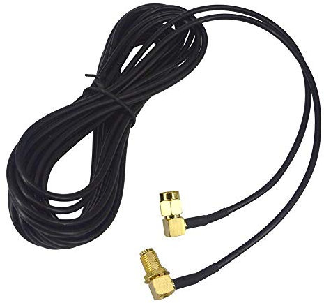 YILIANDUO SMA WiFi Antenna Cable SMA Male to SMA Female 90 Degree Aerial Extension Cabel RG174 5M for 3G 4G LTE Antenna Extension WLAN DAB Radio Baofeng