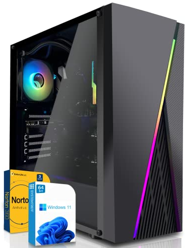 SYSTEMTREFF Basic Gaming PC AMD Ryzen 7 5700G 8x4.6GHz | AMD Radeon RX Vega 8 4K HDMI DX12 | 512GB M.2 NVMe + 2TB HDD | 16GB DDR4 RAM | Windows 11 | WLAN Desktop Computer Rechner für Gamer, Zocker