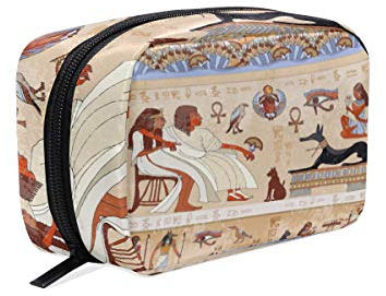 Mnsruu Ancient Egypt Scene Make-up Kosmetik tragbare Tasche Organizer Kapazität Aufbewahrungstasche Geschenk für Frauen Mädchen