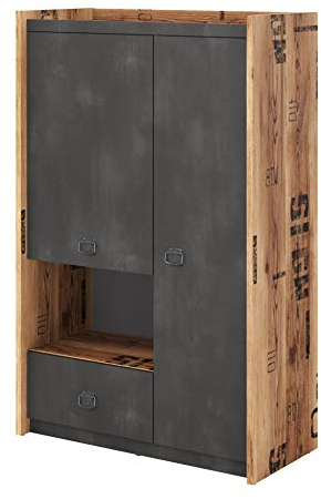 Furniture24 Schrank Fargo FG04 Hochschrank Highboard Kommode mit 2 Türen und 1 Schublade