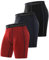 Roadbox 3er Pack Herren Kompressionsshorts, Schnelltrocknendes Baselayer Unterhose Tights Kurz Laufunterwäsche (as3, Alpha, m, Regular, Regular, 3er Pack: Schwarz,Grau,Rot)