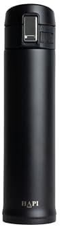 Hapi Flask for Hot Drink Coffee Bottle with Flip Lid | Leakproof Vacuum Cup | 14oz (350ml) | Black