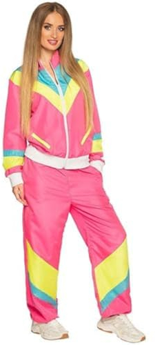 Boland 88533 - Kostüm Trainingsanzug 80er Jahre mit Taschen, Jacke und Hose, Campinganzug, Jogginganzug, Junggesellenabschied, Retro Style, Sportler, Gruppenkostüm, Motto Party, Karneval