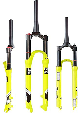 Forcella Bici Ammortizzata 1-1/2,28,6×220mm Controllo delle Spalle Rilascio Rapido 26/27.5/29in Forcella Pneumatica per Mountain Bike (Color : 140mm Stroke, Size : 26inch)