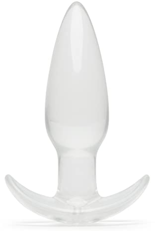 Lovehoney Butt Plug - 4 Inch Anal Plug Sex Toy, Clear | Beginner Friendly T-Bar Base for Safe Retrieval, Tapered Tip for Easy Innsertion, Waterproof