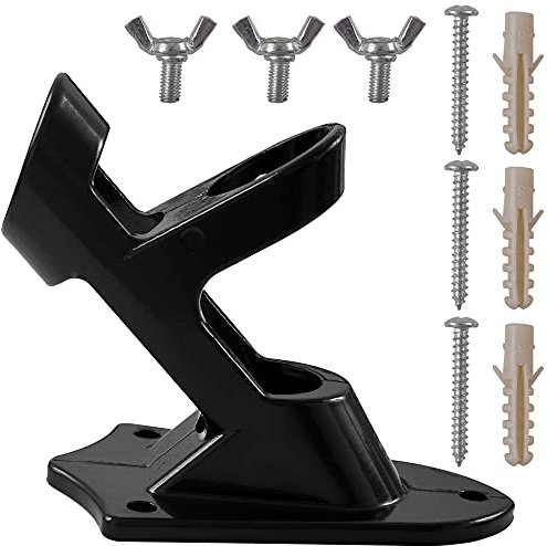 Newk Two-Position Flag Pole Holder with Mounting Accessories, Made of Aluminium Alloy with Black Finish, Strong and Rust Free Coated, 1 Inner Diameter