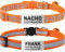 TagME 2er Pack Katzenhalsband mit Namen und Telefonnummer, Katzenhalsband mit Sicherheitsverschluss und glöckchen, 18-31 cm für Katzen, Orange