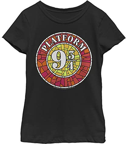 Harry Potter T-shirt à plateforme en verre pour enfants, noir, Taille L