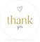 White&ivory, 50x runde Aufkleber, Sticker thank you | stilvolles Design: herz, gold | 4cm Durchmesser | selbstklebend | Gastgeschenke für Hochzeit Taufe Geburtstag