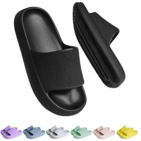 Buwege Claquette Enfant Chausson Antidérapant Piscine Fille Garçon Pantoufle Plage Bain Doux Plat Maison Sandales Noir 35 EU