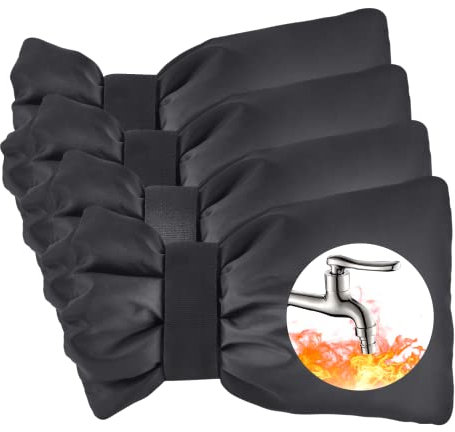 Housse de Protection pour Robinet Extérieur, Housse de Robinet pour L'extérieur, Couvercle Antigel pour Robinet, Imperméable, Antigel, Couvercle de Robinet Extérieur, Noir