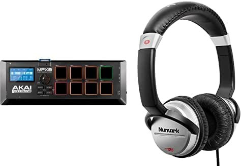 AKAI Professional MPX8 + Numark HF125 Bundle - USB MIDI DJ Controller with 8 Responsive Drum Pads for Mac and PC, SD Card Slot and DJ Headphones