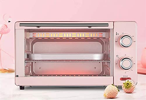 Mini fours Four domestique à tube de quartz, four électrique de cuisson 11L, petit four à poignée anti-chaude en acier inoxydable 1000W (couleur : rose) (rose)