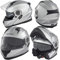 Helm Motorradhelm Modular Klapphelm Innensonnenblende Silber S