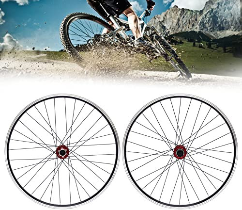 Laufradsatz 29 Zoll Mountainbike, Aluminiumfelge Scheibenbremse MTB-Laufradsatz, Schnellspanner Vorderrad-Hinterradlaufräder Fahrradlaufräder (Rot)