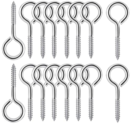 25 Pezzi Vite Occhielli Gancio M4 in Acciaio Inox 304 - Anello Autofilettante Tasselli Chiuso 50mm