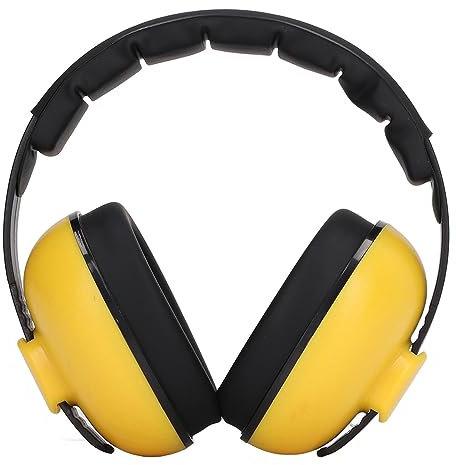 Fockety Cuffie antirumore per Adulti, Cuffie Gialle 31DB Pieghevoli per autismo, Protezione 'udito con paraorecchie a riduzione di Rumore per la Costruzione di falciatrici tiro