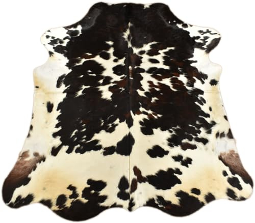 Kuhfelle Online & Nomad KUHFELL RINDERFELL BRAUN WEIß 200 x 200 cm Tricolor KUHFELL Teppich