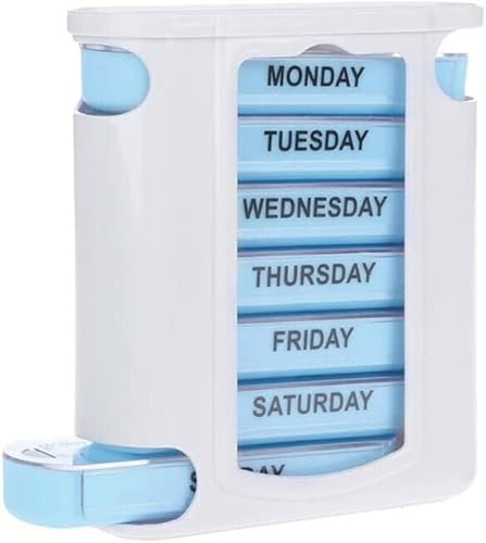 Organizzatore settimanale di pillole, 7 giorni mattina mezzogiorno sera notte con 4 scomparti plastica senza BPA grandi compresse settimanali scatola portatile for vitamine medicinali
